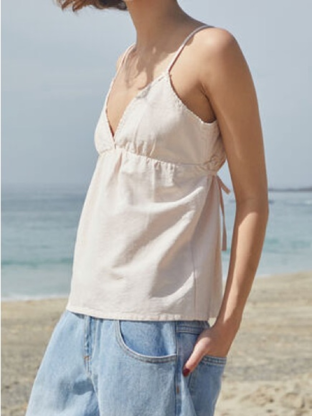 Brandy Melville John Galt 100% Linen Pink Edith Camisole Tank Top